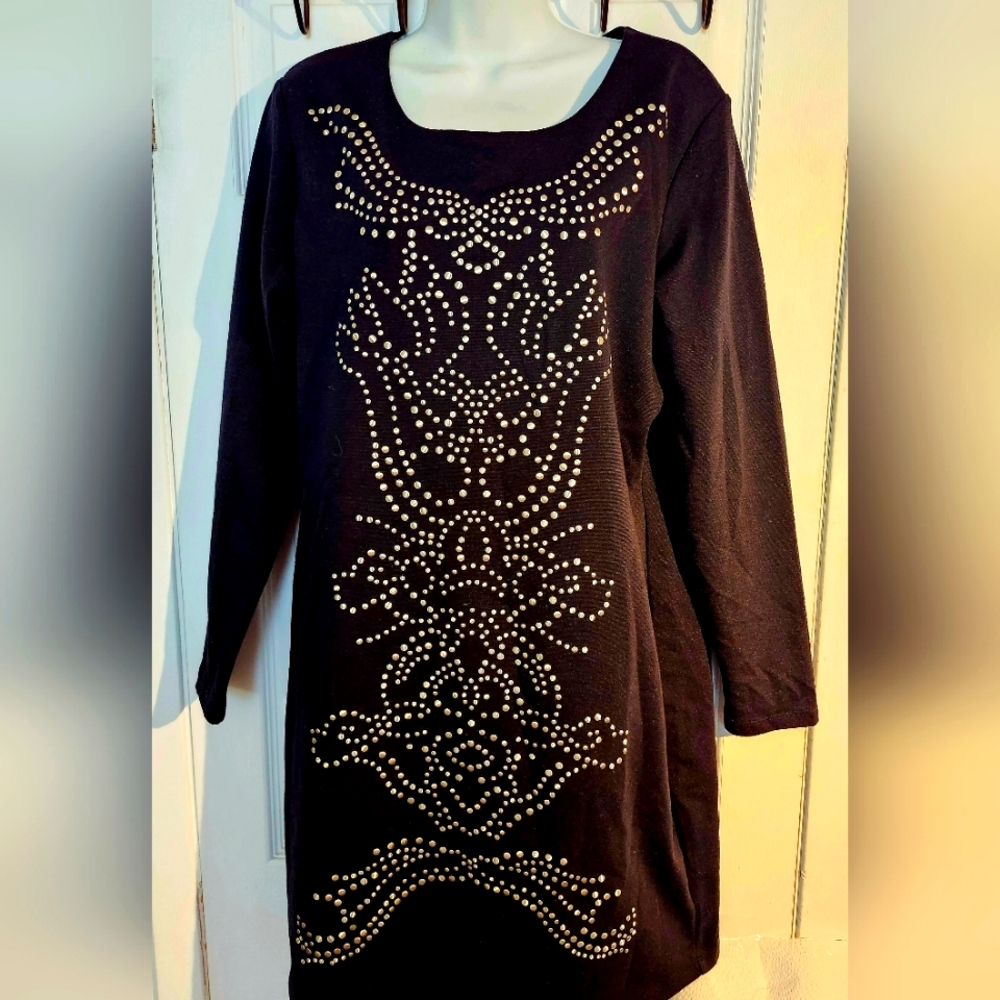 Linea Domani limited collection  Black studded Long sleeves mini dress